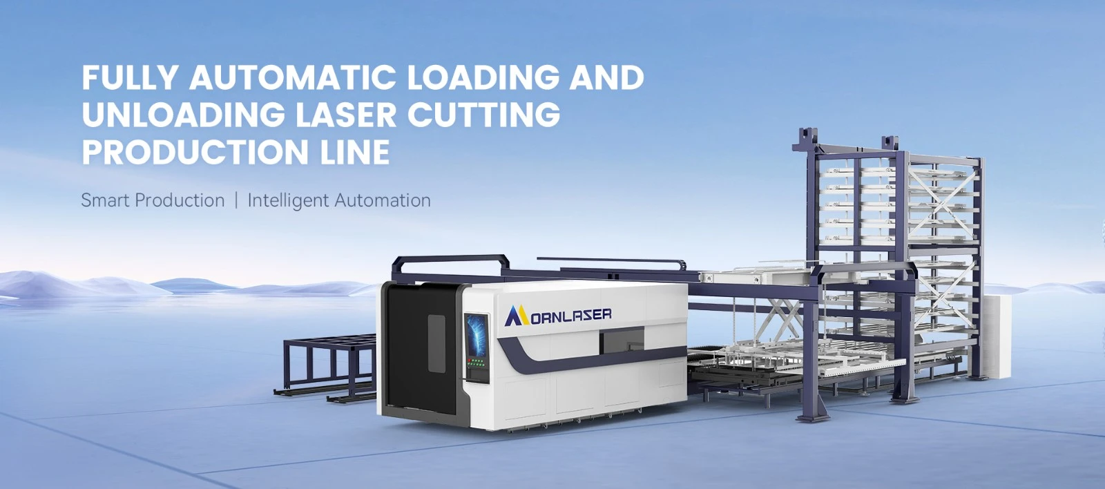 Dây chuyền sản xuất cắt laser tự động hoàn toàn với hệ thống tải và dỡ vật liệu