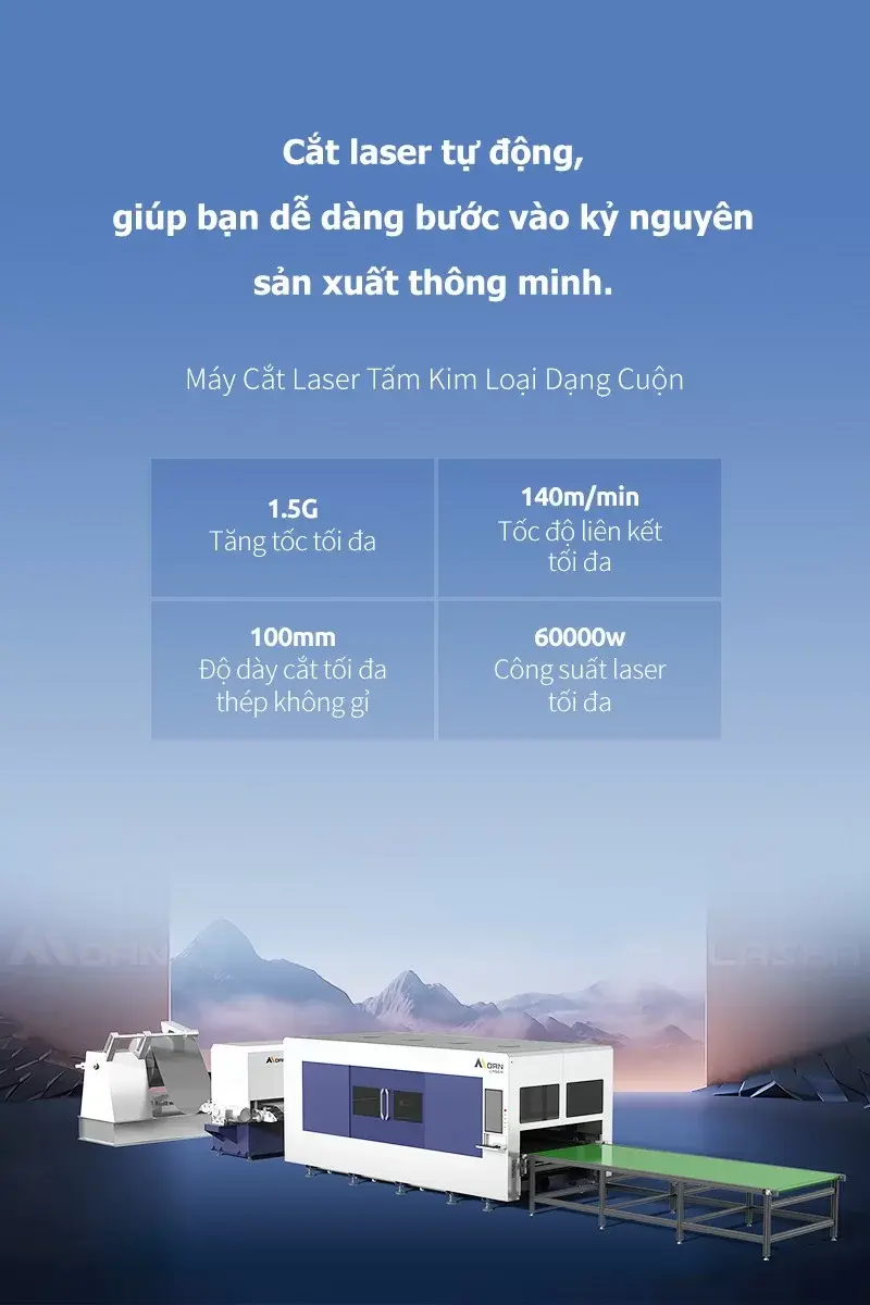 Máy Cắt Laser Tấm Kim Loại Dạng Cuộn