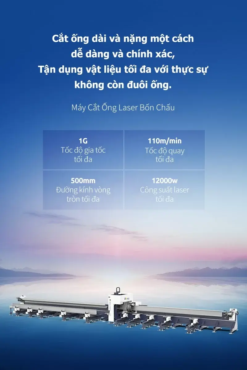 Máy Cắt Ống Laser Bốn Chấu